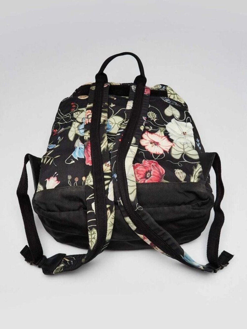 Gucci Black Floral Printed Canvas Backpack Bag - Picture 3 of 12